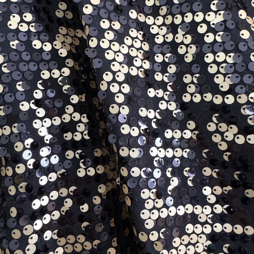 Tahari Woman Black and Gold Sequin Short Sleeve Dress - Picture 3 of 10